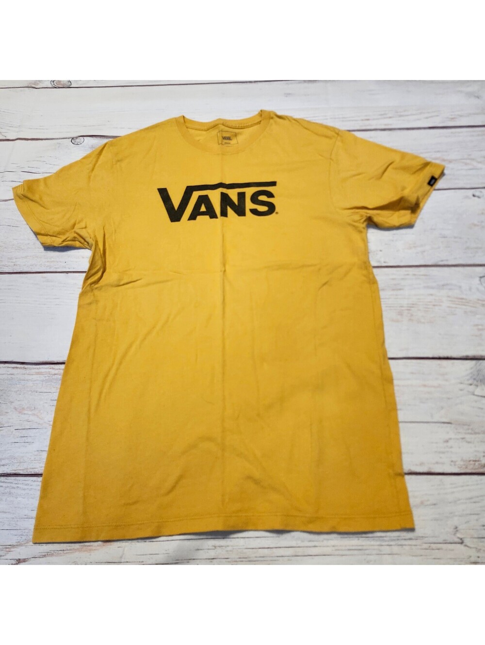 Vans Custom Fit Medium Yellow T-Shirt with Black Logo
